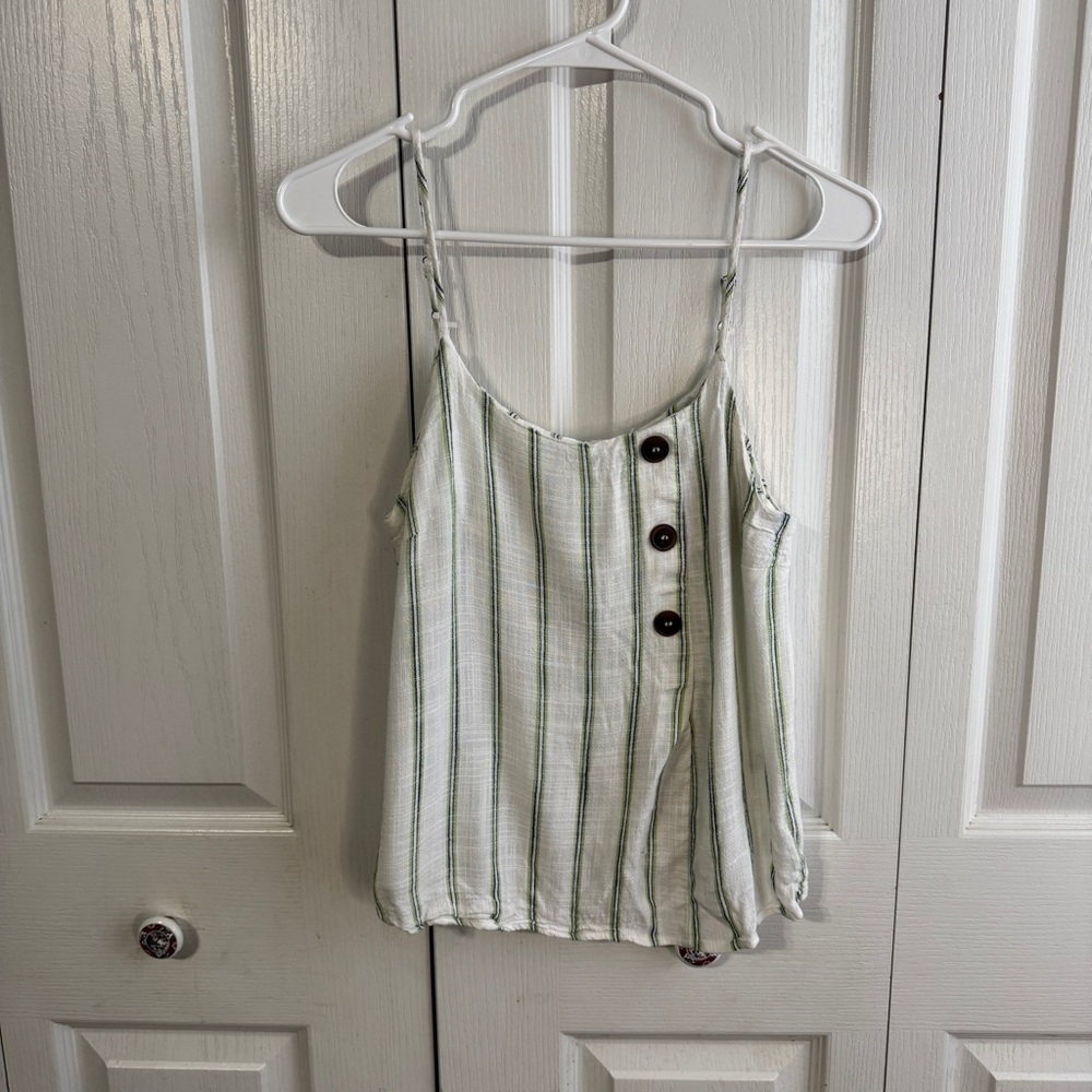 E‎ & M striped faux button tank top size medium
